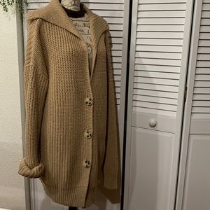 Free People Tan Knit Cardigan